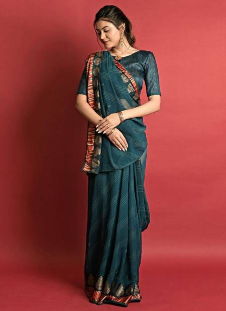Blue Colour Ashima New Party Wear Designer Fancy Dark Georgette Saree Collection 5404